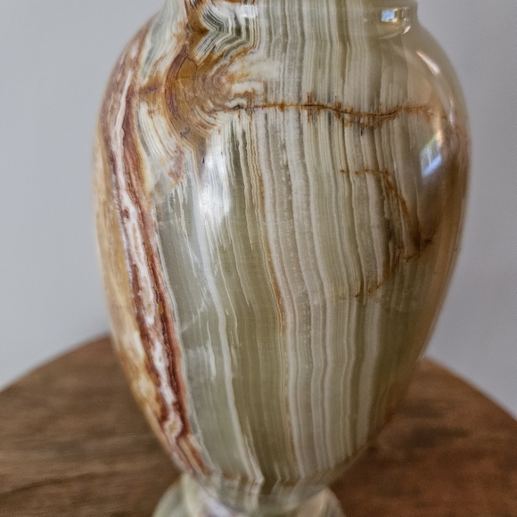 Onyx Stone Footed Vase Large - Picture 5 of 10